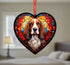 Basset Hound Stained Glass Effect Heart Suncatcher